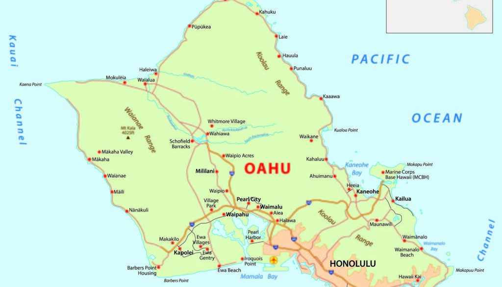 Driving Oahu map