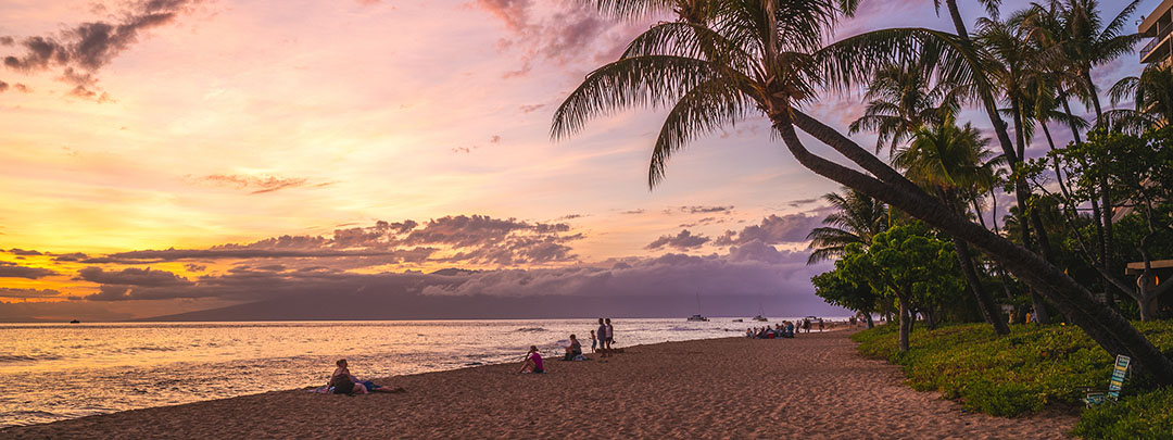 Day 1 Sunset Scenery At Kaanapali Beach Maui