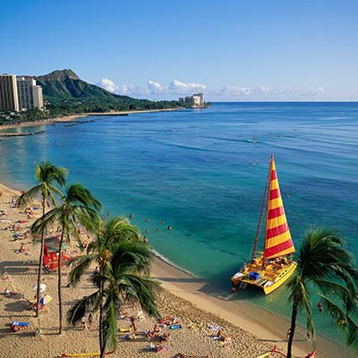 One-hour sail along the coast of Waikiki. Alcoholic and nonalcoholic drinks available for purchase onboard. Consistently rated “top activity” by our clients!