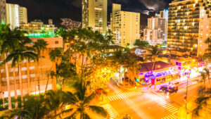 Waikiki Beach at night