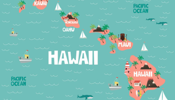 Hawaii 4 Island Map