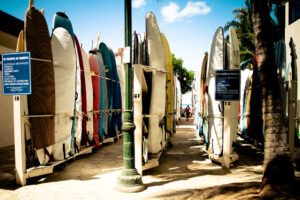 Surfing Waikiki Beach Oahu, HI