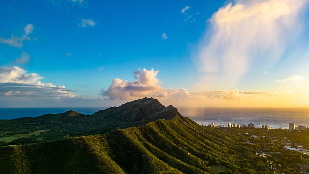 Sunset Over Diamond head, Honolulu Hawaii